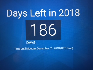 days left in 2018 186 blue square white border